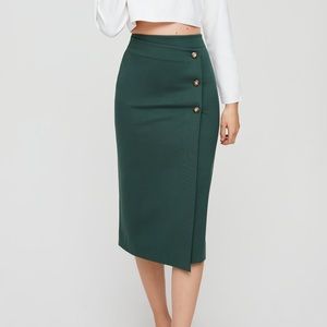 Babaton Buttoned Up Midi Skirt